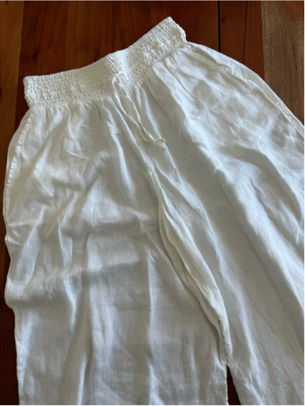 Women's Wilfred Le Boheme White Linen Wide Leg Pants S